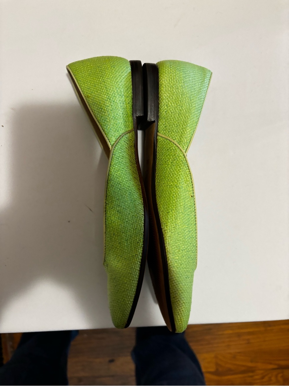 Talbots Lime Green Canvas Ballet Flats